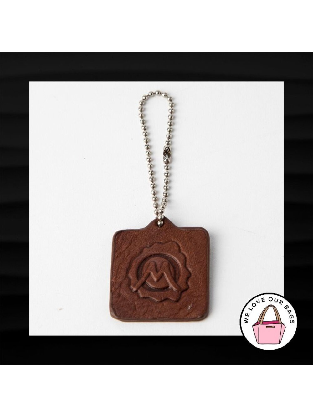 OSGOODE MARLEY BROWN SQUARE LEATHER KEY FOB BAG CHARM KEYCHAIN HANGTAG TAG